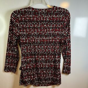 Anne Klein Red and Black Checkered Top 0232